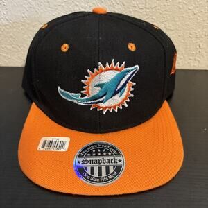 Miami Dolphins The Classics Yupoong Black Orange Adjustable Snapback